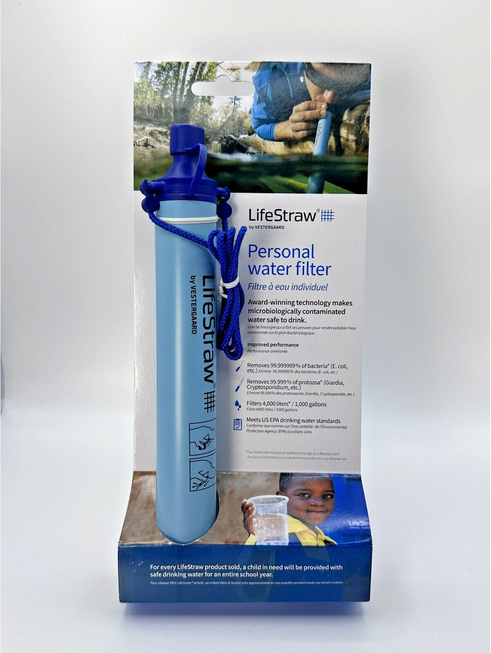 Life Straw Water Filter Purifier For Hiking Camping Travel Emergency Kit